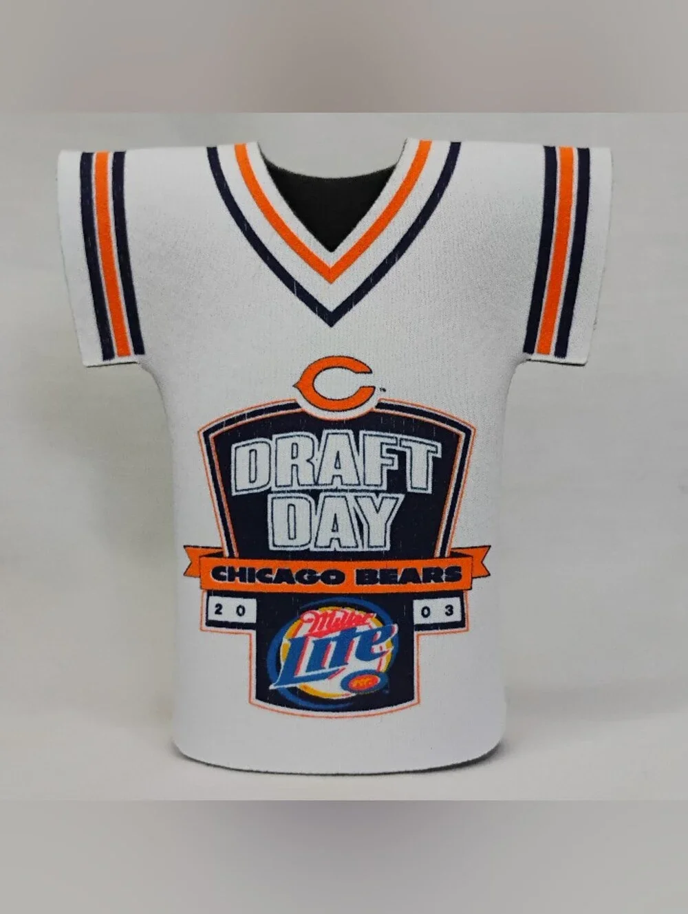 Vintage Chicago Bears Draft Day 2003 Miller Lite Beer Bottle Jersey Koozie NFL